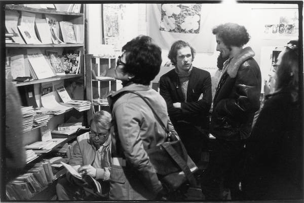 Ed Sanders and Nelson Barr inside Peace Eye Bookstore (383 East 10th Street), New York, January 14, 1966. Photo: Fred W. McDarrah